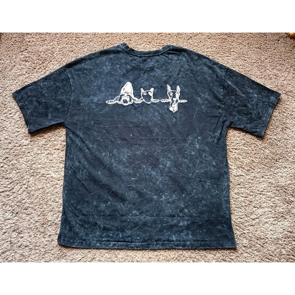 Dogg Supply by Snoop Dogg T-Shirt Mens Large Black Acid Wash Hip Hop Graphic Tee